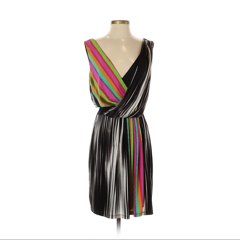 Miss Sixty M60 Jersey Rainbow Striped Sheath Dress
